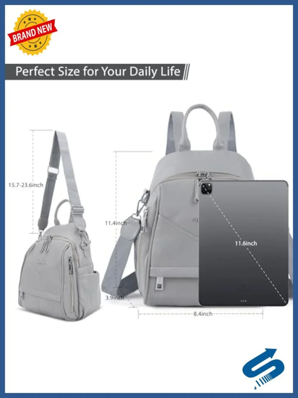 Women's Vegan Leather Mini Backpack Purse with Adjustable Strap, Lightweight